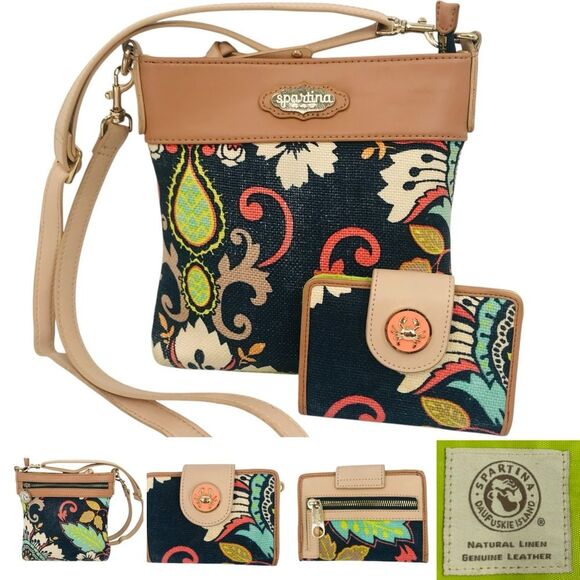 Spartina 449 Amelia Hipster Crossbody and Matching Yacht Club Wallet - Picture 1 of 11